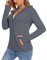 TACVASEN Chaque de Protección UV Mujeres Ligero Hoodies La Natación Playa UPF 50+ Tops de Protección Solar Chaque de Zip Completo Gris Oscuro