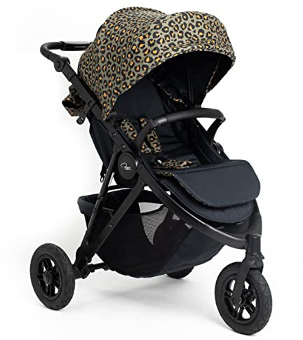 Roma Atlas Kinderwagen mit 3 Rädern, Leopardenmuster, Khaki