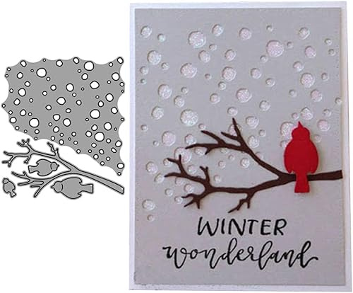 Gowxs Baum Elster Rahmen Stanzschablone zur Kartengestaltung, Schablonen für Bastelarbeiten, Scrapbooking, Fotoalbum, dekorative Prägepapier-Stanzschablonen, als Vorlage und niedliche Brosche