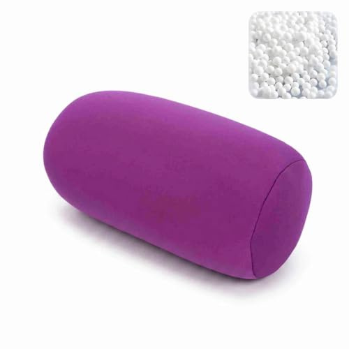 Cyrank Kissen für den Nacken, Perlenkissen, Flexibles Körperkissen, Bohnenkissen, rundes Nackenrollen-Zylinder-Nackenkissen Microbead Roll Kissen für den Schlaf zu Hause(Lila)
