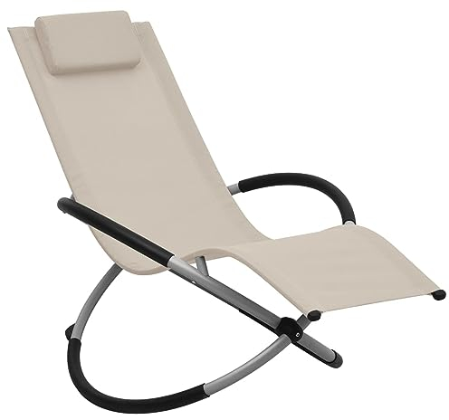 ZEYUAN Baby-Sonnenliege, Gartenliege, Liegestuhl, Sonnenstuhl, Sonneninsel Outdoor, Liegen, Gartenmöbel, Bäderliege, Relaxliege, Stahl Creme