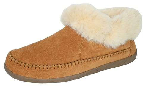 PEDOQU Women's Bootie Slippers Genuine Leather Sheepskin Insole Lining Indoor & Outdoor Moccasins Slip On Loafers Shoes for Women