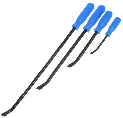 PATIKIL Levier Barre Ensemble Lourd Plus Épais Mécanicien Main Outils 4 Paquet Acier Poignée avec Anglé Pointe Protection Capuchon pour Indiscret Grattage Levage Tirage Automobile