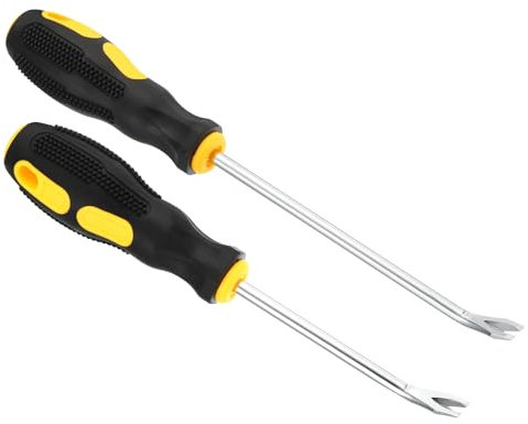 PATIKIL Upholstery Staple Remover, 4 Curved 6 Curved Construction Staple Puller Staple Nail Tack Tool for Furniture Wooden Floor Photo Frame, Yellow