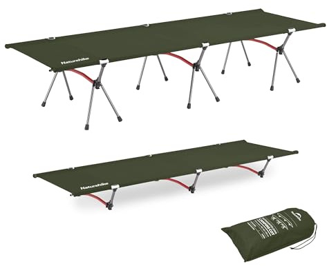 Naturehike Lettino da campeggio ultraleggero con portata di 150 kg, regolabile in altezza e pieghevole, portatile, ideale come campeggio, pausa pranzo o letto per gli ospiti