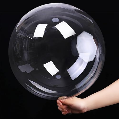 10 Stück Bobo 45,7 cm klare Kugelballons, wiederverwendbar, befüllbare Blasen, transparent, geeignet für DIY Geburtstagsparty, Hochzeit, Verlobung, Jahrestag, Dekoration