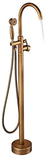 Robinet De Baignoire sur Pied Chromé, Mitigeur De Baignoire sur Pied avec Douchette, Mitigeur De Baignoire À Levier Unique, en Laiton