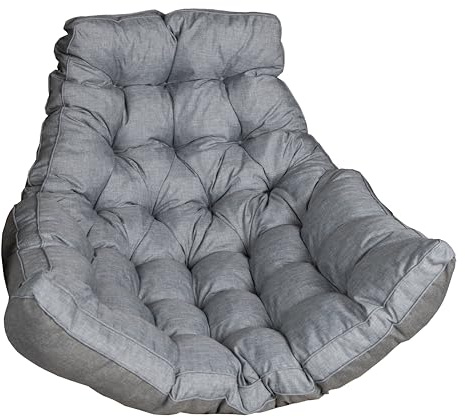 sunnypillow Hängesessel Kissen - Auflage für Rattan & Polyrattan Hängeschaukel - Polster, Sitzauflage für Hängekorb - Dicke 13cm, UV - beständig, wasserdicht, Outdoor/Indoor - Grau