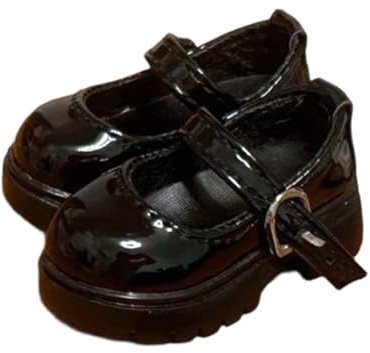 predolo Puppenschuhe im Maßstab 1:4, klobige, Trendige Plateau-Actionfigurenschuhe, Schwarz
