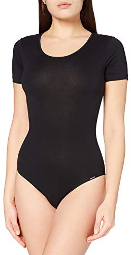 Skiny Damen Skiny Damesbody met korte mouwen van katoen Formender Body, Schwarz, 40 EU
