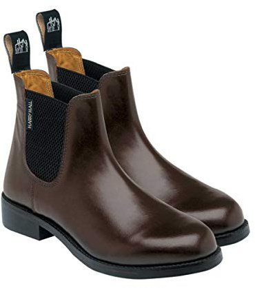 Harry Hall Children’s Buxton Jodhpur Boot – Leather Lined, Cushioned Insole, Pull-On Design, Resin Rubber Sole – Riding & Everyday Wear - Brown 1