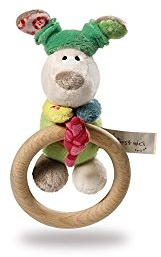 Nici 37432 Holzgreifring Hund Fino mit Glocke