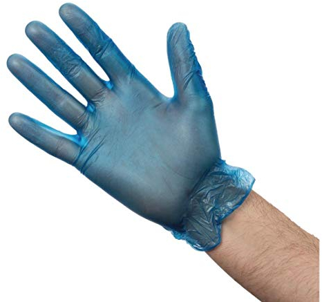 Blue Vinyl Gloves Size: Large. Pack quantity: 100
