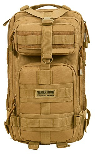 Seibertron Falcon étanche Militaire Armée Tactique Sac à Dos Compact Assault Pack Molle (Khaki 27L)