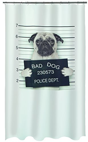 Spirella 10.18470 Anti-Schimmel Duschvorhang Bad Dog Anti-Bakteriell, waschbar, wasserdicht Polyester 180x200cm