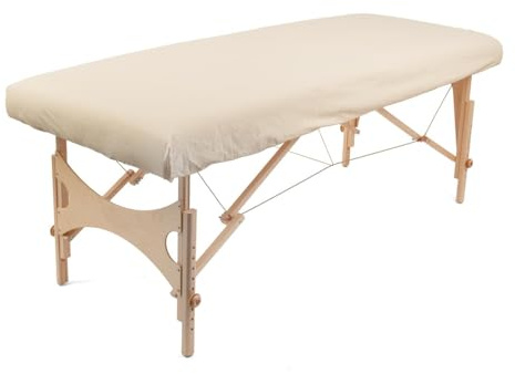 WellTouch Ölresistenter PU-Bezug S extralang | Spannbezug für Kosmetik-, Behandlungs- & Massageliege | Öl- & wasserabweisendes Spannlaken | Maschinenwaschbarer Liegenbezug | creme-farben