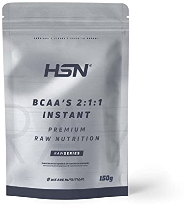BCAA en Polvo de HSN Evo 2:1:1 | Sin Sabor 150 g = 30 Tomas por Envase de Aminoácidos Ramificados Veganos: Leucina + Valina + Isoleucina | No-GMO, Sin Gluten