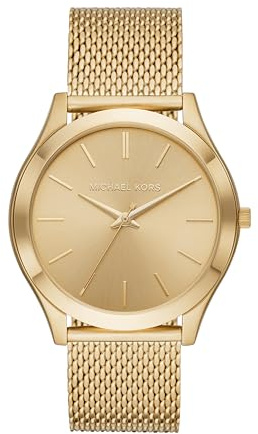 Michael Kors Slim Runway Three-Hand Gold-Tone Stainless Steel Mesh Men's Watch (Model: MK8625)