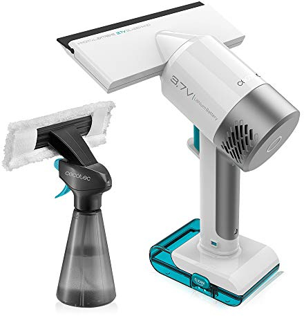 Cecotec CongaImmortal Extreme 3,7 V Glass Hand Wendiger Fenstersauger Für 3 Phaseneinigung Bei 30 Minuten Laufzeit Und Sprühflasche In Grau Weiß Aquamarin