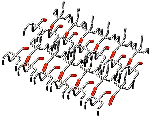 Lvcky Ganci singoli per pannelli forati, espositori a muro e scaffalature da negozio, 25 pezzi da 50 mm