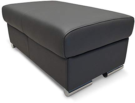 Quattro Meble Dunkelgraues Echtleder Hocker aufklappbar mit Stauraum Sitzhocker Rindsleder Sitzwürfel 90x55cm Fußhocker Polsterhocker Puff Echt Leder Toledo Anthrazite