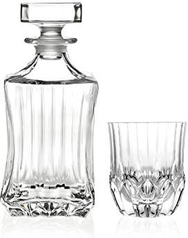 RCR Italy Adagio Decanter Set,1 PC Decanter con 6 Pc Dof Tumbler,Vetro Cristallo
