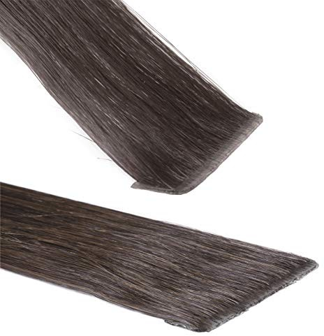 hair2heart Premium Invisible Tape Extensions Echthaar - 40 Tapes 60cm Aschbraun