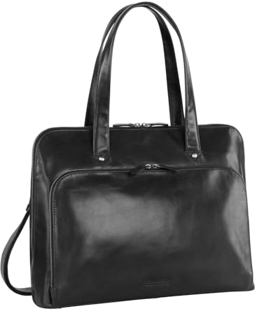 Leonhard Heyden Leder Aktentasche Umhängetasche mit Laptopfach Cambridge Briefcase 1 Compartment Black schwarz