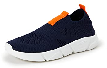 Geox Jungen J Aril Boy Sneakers,NAVY/ORANGE,37 EU