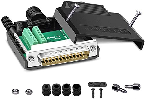PENGLIN DB25 Lötfreier RS232 D-SUB Stecker Serienadapter | 16 mm dünner 25-poliger Anschluss Lötfreie Breakout-Anschlussplatine mit Gehäusezubehör