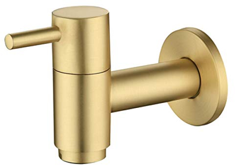 Messing gebürstet Gold Waschmaschine Wasserhahn Wandmontage Kupfer Waschmaschine Wasserhahn Bad Mopp Pool Wasserhahn Einzel Kaltwasserhahn