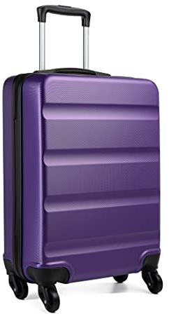 KONO Handgepäck Koffer Klein Reisekoffer mit Rollen und TSA Schloss, Koffer Trolley Handgepäck Flugzeug 55x38x20cm (Handgepäckkoffer, Lila)