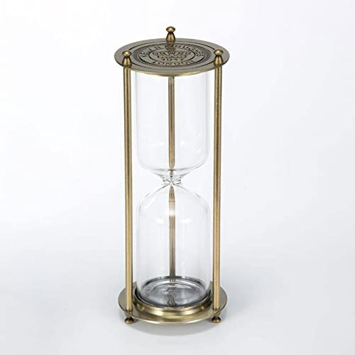 Brogtorl Leere Flasche Sanduhr Retro Leeres Sanduhr mit Metallrahmen Vintage Messing goldene Sanduhr Einzigartiges kreatives Souvenirgeschenk.