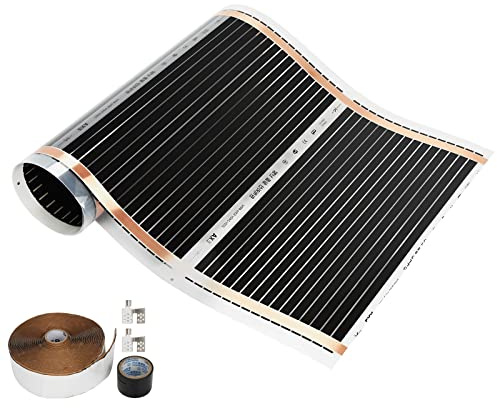 Tubiaz Pellicola riscaldante a infrarossi, rivestimento per riscaldamento a pavimento 50 cm, Set 220 W/m² 1,0 m² Elettrico riscaldamento a pavimento, Per montaggio fai-da-te, Riscaldamento a pavimento