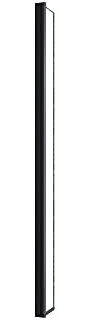 Aica volet pivotant seul 40x200cm profilé Noir mat retour pivotant à 180° pour paroi de douche à l’italienne en 8mm verre anticalcaire