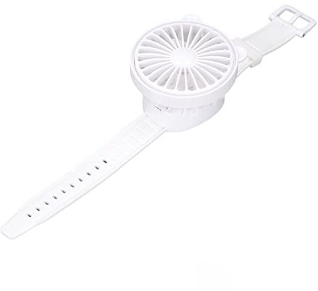 LBEC Ventilatore per Orologio Carino Cinturino da Polso in Silicone Portatile Carica USB Fibbie Regolabili Ventilatore per Orologio con Ricarica USB per Adulti (Bianco)
