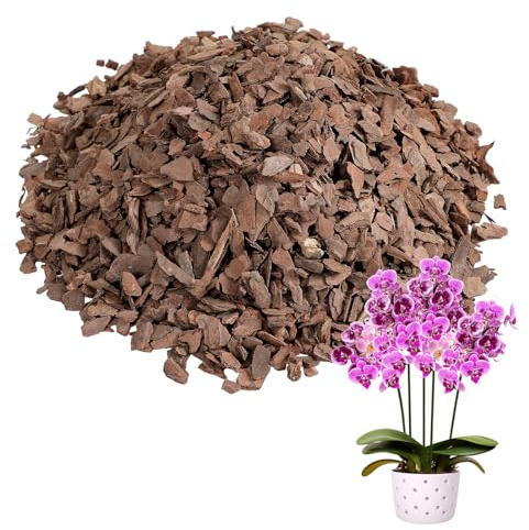 4qt New Zealand Orchid Bark, 1/2-3/4in Sun-Dried Medium Organic Pine Wood Chip Potting Barks, Orchids Mix Plant Compost Mulch for Promoting Root Development