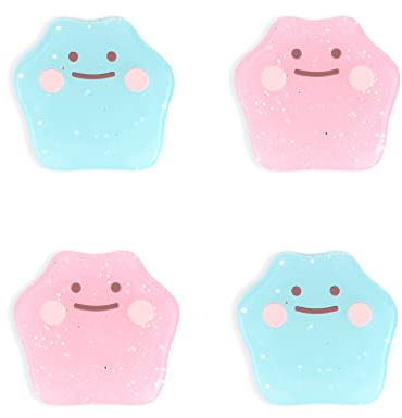 WISHAVEN Joycon Thumb Grip Caps Compatible with Splatoon Nintendo Switch, Soft Silicone Joystick Cover for Nintendo Switch/OLED/Lite Controller, 4PCS - Ditto