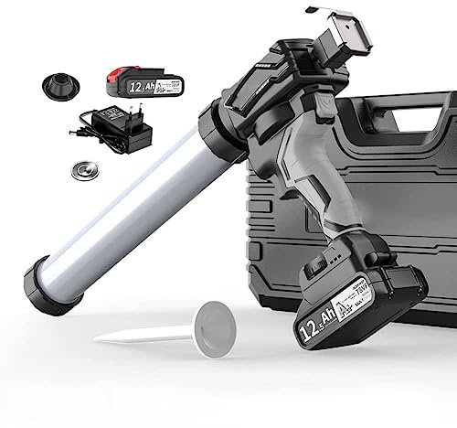 ARWIC Electric Cartridge Sausage Caulking Gun Automatic Cordless Caulk Gun Adhesive Gun Soft Hard Glass Glue Caulking Gun, Automatic Release Glue, 21V Battery Powered Sealant Gun 1battery