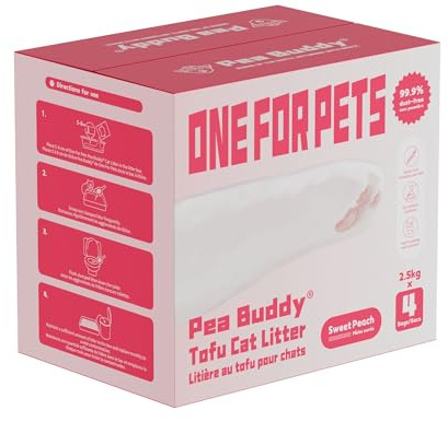 Tofu Katzenstreu – spülbare Katzenstreu-Pellets – 1 oder 4 Stück für staubfreies Katzenstreu, geringe Verfolgung und natürliche Geruchskontrolle, duftende und geruchlose Katzenstreu-Optionen (4 Stück,