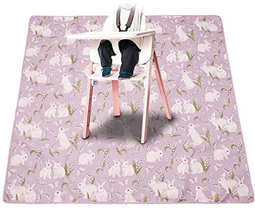 Yuehuamech Baby Splat Matte für Unter Hochstuhl/Kunst/Handwerk, wasserdichte Anti-Rutsch Fußmatte Picknick Matte Essen Splash Spill Pad Bodenschutz Matte und Tischdecke 43.3 Zoll