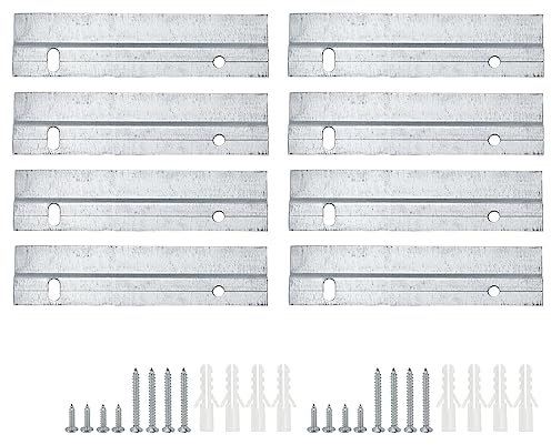 Bitray French Cleat Bilderaufhänger 10,2 x 2,5 cm Eisen Z Aufhänger zum Aufhängen von Spiegeln, Kunstwerken, Whiteboards – 4 Paar