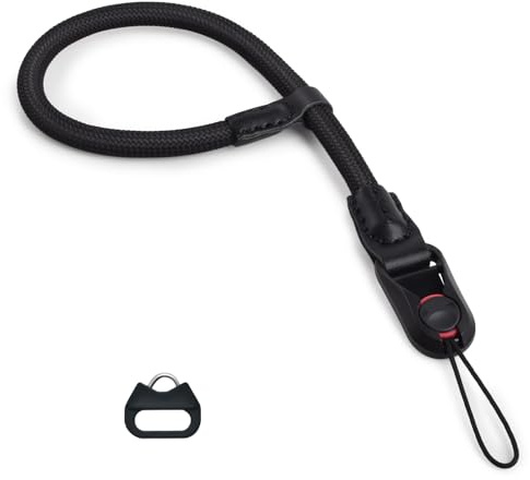 VOVMOEYA Kamera Handschlaufe mit Schnellverschluss, Kameragurt Handschlaufe für Sony Alpha aus Seil mit Fujifilm Nikon Canon eos DSLR Handschlaufe - Schwarz