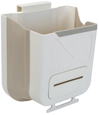 Cubo de Basura Cocina, 10L Cubo de Basura Colgante Plegable, Utilidad en Casa, Oficina, Caravana, Camping, Basurero de Cocina Montable en Pared, Ideal para Gabinete Puerta Habitación Coche