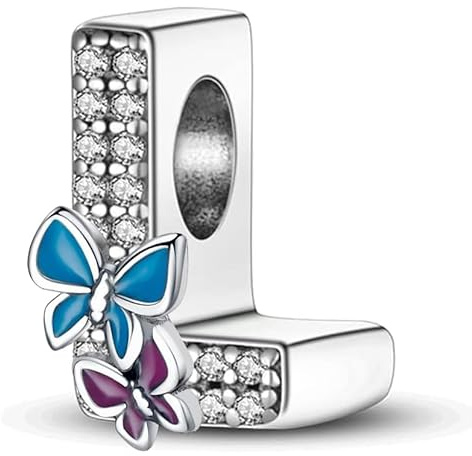 Jokmeo 925 Sterlingsilber Damen Buchstaben-A-Z-Anhängerperlen, kompatibel mit Pandora sowie europäischen Armbändern und Halsketten, passend für Frauen und Mädchen.ZM2