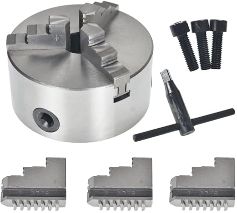 5,1 3-Backen-Drehfutter, K11-130 Selbstzentrierendes Bohrfutter Mit T-Schlüssel, Innen-Außenschleifen Für Drehmaschine, 3D-Drucker, Bohr- Und Fräsmaschine