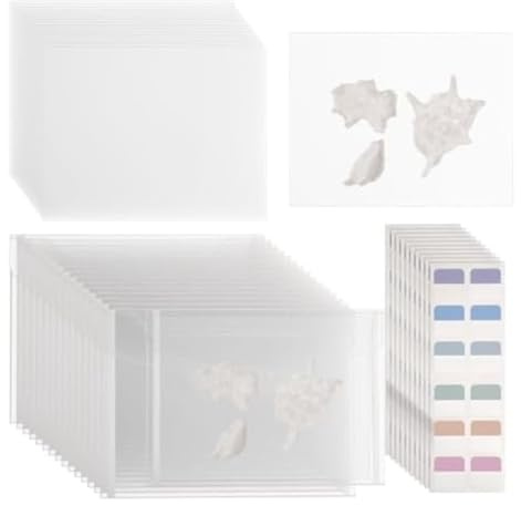 Kznifmk Set zur Aufbewahrung von transparenten Stempeln mit Index-Etiketten, Aufbewahrungs-Set für transparente Stempel, , für Scrapbooking-Zubehör