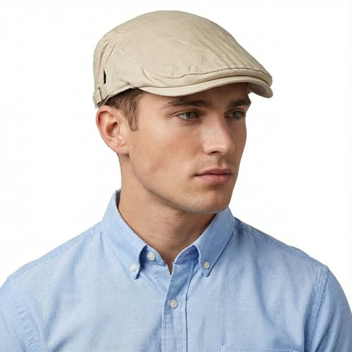 BUDUBIBI Baumwolle Baskenmütze Flatcap Herren Sommer Schirmmütze Zeitungsjunge Hut,Damen Schiebermütze Herren Sommer Hut Verstellbare Cabbie Barette Cap