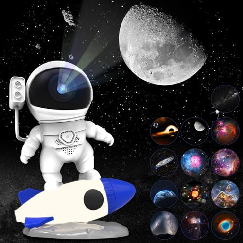 Nawchedo Star Projector - 13 in 1 Astronaut Galaxy Light with Solar System, Moon, Nebular Spaceman Night Lamp and 13 Film Discs