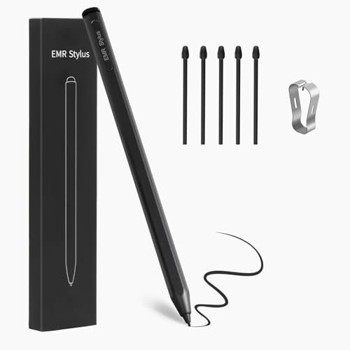 CoBak EMR Stylus für Remarkable 2 Tablet und Kindle Scribe mit Radiergummi - Didital Marker Plus Pen Writing mit Palm Rejaction, Tilt Support und 4096 Druckempfindlichkeit, Schwarz mit 5 Stiftspitzen
